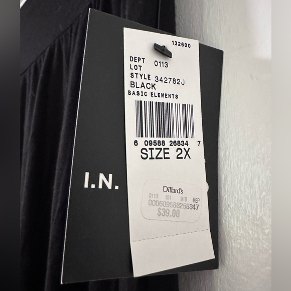 I.N. Studio Woman size 2X maxi black rayon/spandex - Picture 6 of 6